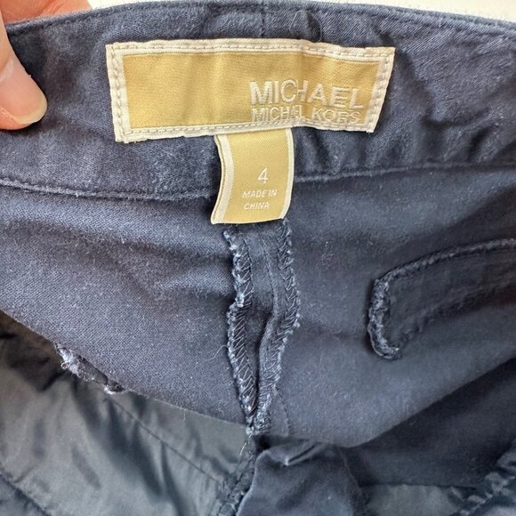 Michael Kors Bermuda Shorts Gold Zipper Closure Front Pockets Cotton Blend 4 - Picture 7 of 9